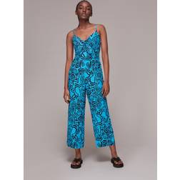 Whistles Women's Starflower Print Tie Jumpsuit Blue/Multi