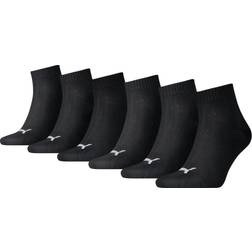 Puma Quarter Plain Socks 6-Pack Unisex - Black