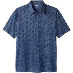Men's Big & Tall Lightweight Pocket Golf Polo Shirt by KingSize in Heather Slate Medallion (Size 3XL)