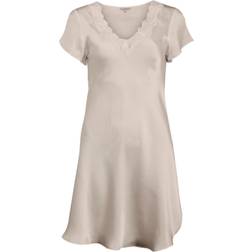 Lady Avenue Pure Silk Nightgown with Lace