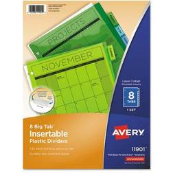 Avery WorkSaver Big Tab Plastic Dividers, 8-Tab, Letter Multicolor