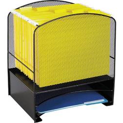 SAFCO Onyx Mesh Hanging File Organizer with 2 Horizontal Sorters Black