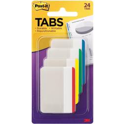 3M Post-it Durable Tabs, 2" Lined, Primary Colors, 24 Tabs/Pack