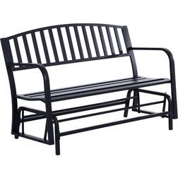 OutSunny 50 Outdoor Patio Swing Glider Bench Chair Black Garden Bench
