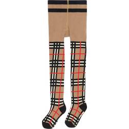 Burberry Girl's Check Intarsia Tights - Archive Beige (80321611)