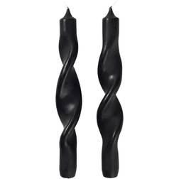 Broste Copenhagen Twist twisted twisted 23 cm 2-pack Simply black Kerze