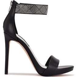 Nine West Utell Ankle Strap Heeled Sandals Crystal