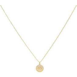 Michael Kors Pave Engravable Pendant Necklace - Gold/Transparent