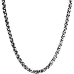 Lynx "Men's Stainless Steel Wheat Chain Necklace, 18" Yellow"