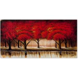 Trademark Global "Parade of Red Trees II" Canvas Wall Art, Multicolor, 16X32" Wall Decor