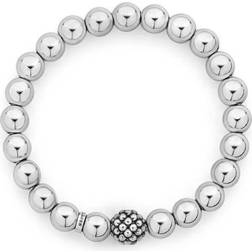 Lagos Signature Caviar Bead Stretch Bracelet - Silver