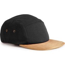 Beechfield Suede Peak Panel Baseball Cap (One Size) (Black)