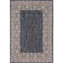 Unique Loom Floral Border Gray, Beige 48x72"