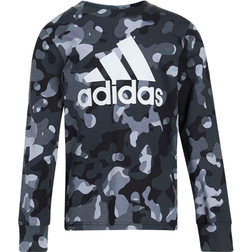 Adidas Core Camo Allover Print Long Sleeve Tee - Black (GA7940)