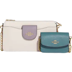 Coach Poppy Crossbody with Card Case Set - Gold/Chalk Multi