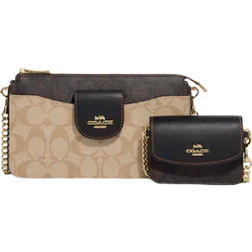 Coach Poppy Crossbody with Card Case Set - IM/Light Khaki/Brown Multi