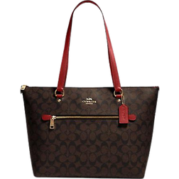 Coach Gallery Tote in Signature Canvas - Gold/Brown/1941 Red