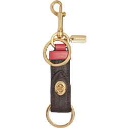 Coach Trigger Snap Bag Charm In Signature Canvas - IM/Brown Watermelon