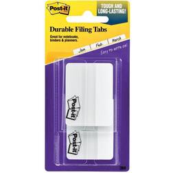 Post-it Durable Tabs, 2" Solid, White, 25 Tabs/Dispenser, 2 Dispensers/Pack
