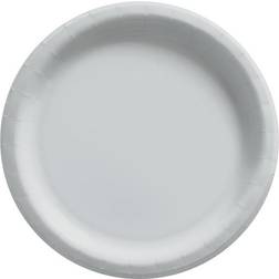 Amscan 6.75 in. x 6.75 in. Silver Round Paper Plates (200-Pieces)