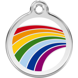 Red Dingo Rainbow Stainless Steel Personalized Dog & Cat ID Tag, Small