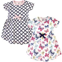 Touched By Nature Toddler Organic Cotton Dress 2-pack - Bright Butterflies