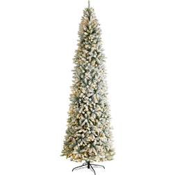 Nearly Natural 10’ Slim Flocked Montreal Fir Christmas Tree