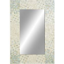 Ridge Road Décor Grey Coastal Mother of Pearl Wall Mirror, 36 x 48 Unisex Wall Mirror