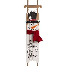 GlitzHome Wooden Christmas Snowman Porch Sign Decoration 42.1"