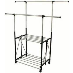 Greenway Collapsible Double-Bar Clothes Rack 57.5x62"