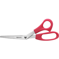 Westcott All Purpose Value Scissors, 8"L Bent, Red