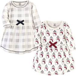 Touched By Nature 2-Pack Snowman Organic Cotton Long Sleeve Dresses