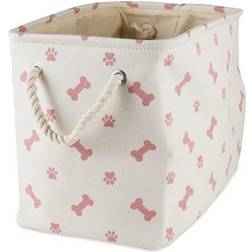Contemporary Home Living Imports Polyester Rectangle Pet Bin Paws & Bones Large Storage Box