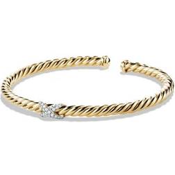 David Yurman Cablespira X-Station Bracelet - Gold/Diamonds