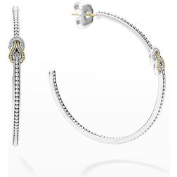 Lagos Newport Hoop Earrings - Silver/Gold/Diamonds