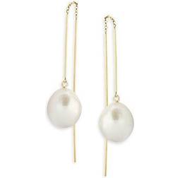 Saks Fifth Avenue Women's 15MM Baroque Pearl & 14K Thread Drop Earrings