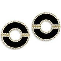 Bloomingdale's Women's 14K Gold, Onyx & Diamond Stud Earrings Onyx