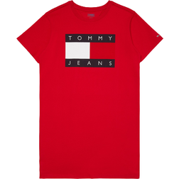 Tommy Hilfiger Short-Sleeve Flag T-shirt Dress - Scarlet