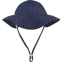 Hudson Baby Sun Protection Hat - Navy Blue Dot