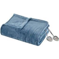 Beautyrest Heated Plush Blankets Blue (228.6x213.36)