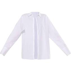 PrettyLittleThing Poplin Oversized Cuff Shirt - White