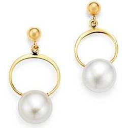 Saks Fifth Avenue Women's 14K & Freshwater Pearl Swing Earrings