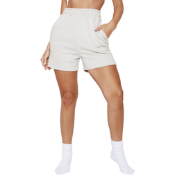 PrettyLittleThing Sweat Pocket Runner Shorts - Stone