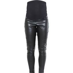 PrettyLittleThing Maternity Faux Leather Over Bump Leggings Black (CMP6518)