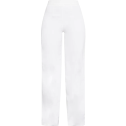 PrettyLittleThing Woven High Waisted Tailored Wide Leg Pants - White