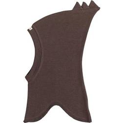 Racing Kids Organic Single Layer Cotton Balaclava with Top and Dino Detail - Chocolate Brown (508006-06)