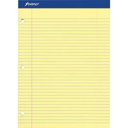Staples Double-Sheet Notepad, 8.5" x 11.75" Wide Ruled, Canary, 100 Sheets/Pad (TOP20-243) Yellow