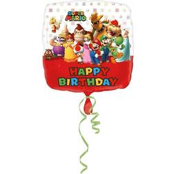 Amscan Super Mario Bros Square Birthday Balloons 18 Inch Super Mario Birthday Balloons 2 Count