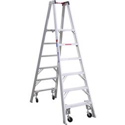 Werner 6' Type 1A Aluminum Dual Access Platform Ladder W/Casters PT376-4