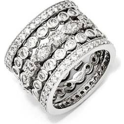 Cheryl Eternity Rings Set - Silver/Transparent